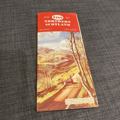 Vintage 1960s esso road map - vintage,