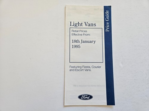 Ford fiesta courier escort van - courier,