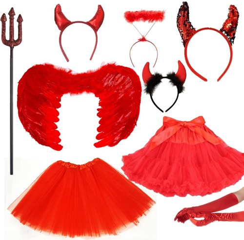 Red devil halloween fancy - red,