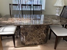 DINING TABLE & 6 CHAIRS - STONE/GRANITE/MARBLE? RRP £3000 