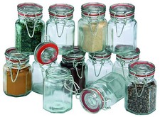 Set Of 12 Glass Clip Top Spice