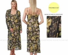 CHIFFON LONG CHEMISE & LACE