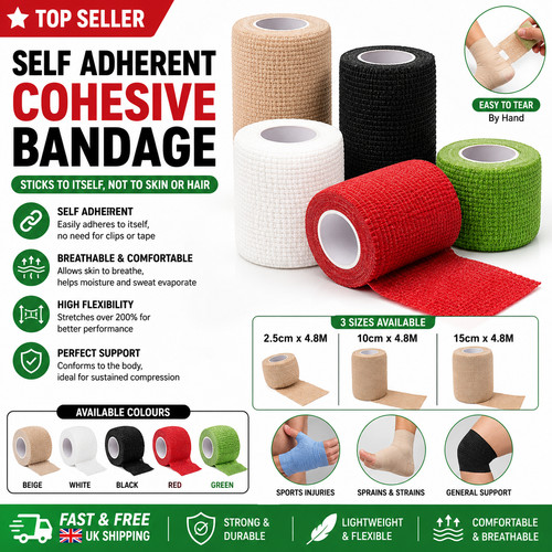 Self adherent cohesive bandage - self,