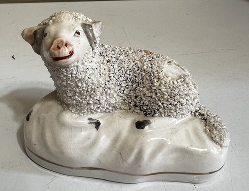Staffordshire pottery lamb - staffordshire,