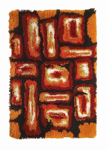 70s handmade wool wall hanging
