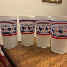 Set Of 4 - Love Texas Red Blue