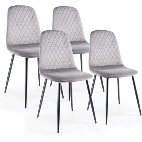 Dining chairs velvet padded - 4x,