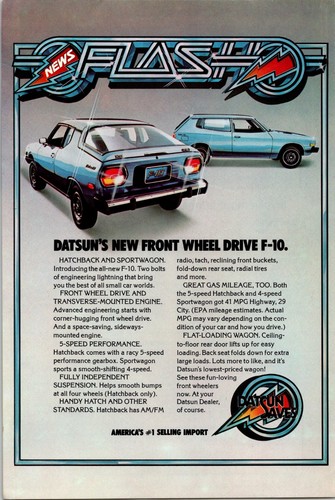 Datsun 10front wheel drive - datsun's,