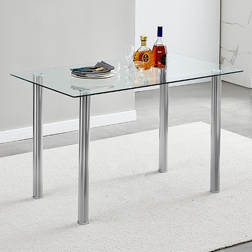 Clear tempered glass - tempered, chrome