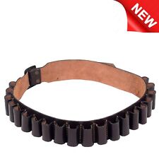 Leather Cartridge Belt Shooting Ammo Belt 20 Round Ammo Holder Hunting Bandolier