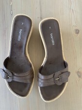 Brown wedge platform sandals