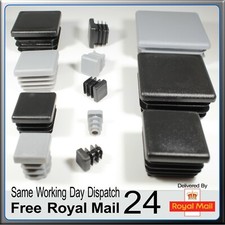 Square End Caps Plastic  for Tubing Bungs inserts Blanking Plugs Furniture Feet