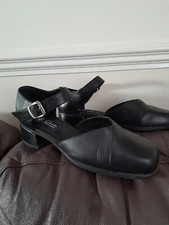 Womens Black Leather Clarks Springers Shoes 5.5