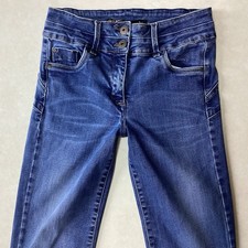 Ladies Next Lift Slim & Shape Slim Mid Rise Blue Faded Jeans Size 10 L  (436J)