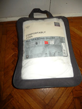 M & S COMFORTABLY COOL 3 IN 1 ALL SEASONS SINGLE DUVET WITH 100% COTTON COVER