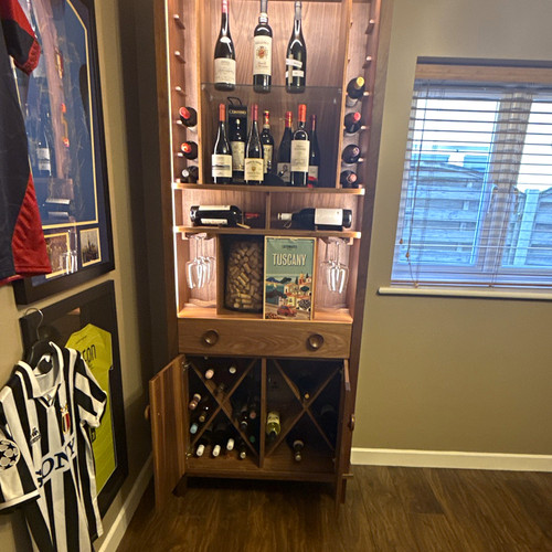 Brown wood wine cabinet - brown,