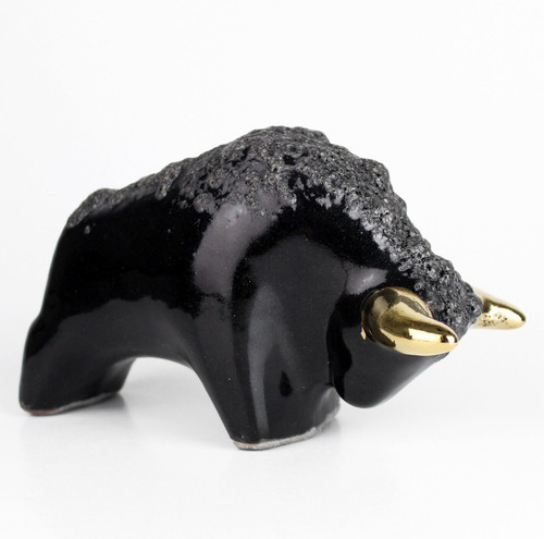 Vintage ceramic bull - ceramic, buffalo