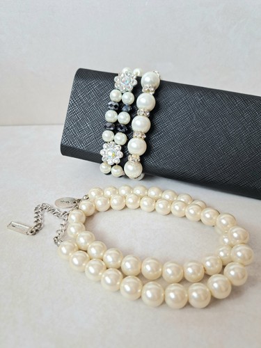 Faux pearl adjustable - faux,