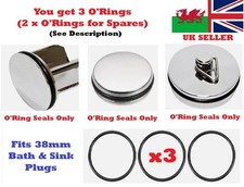3 x O Ring For 38mm Bath Sink Basin Plug Spare Replacement Rubber Seal UK NEW