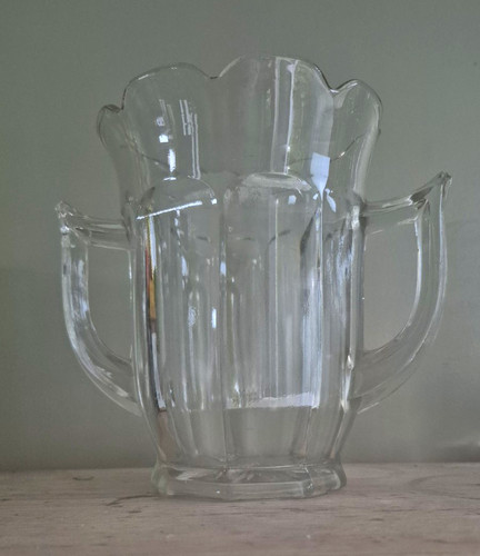 Clear pressed glass pitcher - clear,
