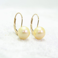 14ct gold pearl - gold, leverback