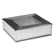 5PC SQUARE CAKE TINS BAKING SET CAKE PANS 3 INCH DEEP WEDDING TIER BAKEWARE NEW