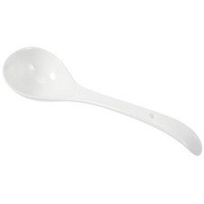  White Long Handle Ladle Ceramic Soup Basting Spoon Oven Safe