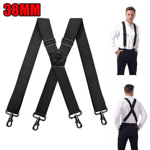 Black braces plain 38mm - 38mm, &
