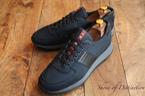 Prada navy blue canvas shoes - prada,