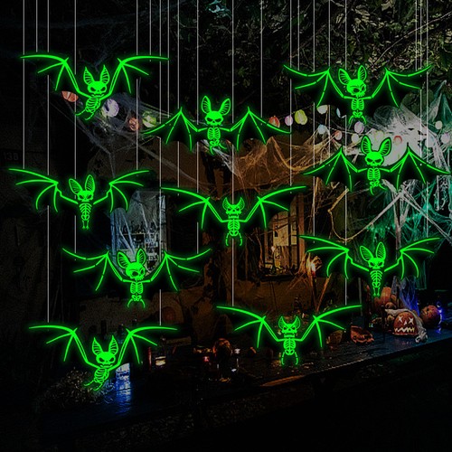 10pcs hanging bats halloween - 10pcs,