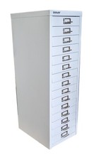 15 Multi Drawer Bisley Metal Foolscap Filing Cabinet Office Home Storage Grey