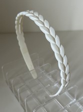 Cream Ivory Plastic Braided Slim Hair Band Alice Band Head Band Clip Mod 1960s