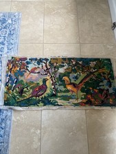 Completed French tapestry Royal de Paris . 3 pheasants, countryside 
