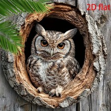 Wooden Owl Wall Plaque Hanging