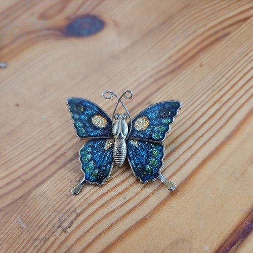 Vintage brooch butterfly - brooch,