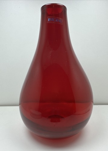 Glass red krosno bulb - bulb, vase