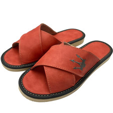 Women's REAL Leather Slippers Slip On Comfort Sandal Ladies  Kapcie Handmade PL