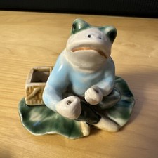 Vintage Ceramic Fishing Frog