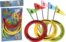 Flying Frisbee Ring Toss Game Set Outdoor Garden Beach Throwing Fun Kids Dogs