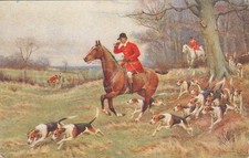 VTG English Fox Hunt Postcard