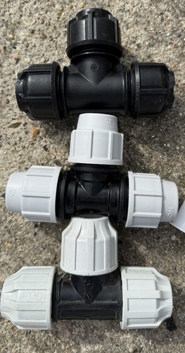 25mm tee blue mdpe - tee, plastic