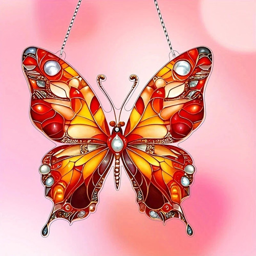 Orange amber butterfly open - amber,