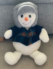 Tesco Chilly & Friends Snowman Plush Soft Toy 14" Laying - Hat & Jacket 2000