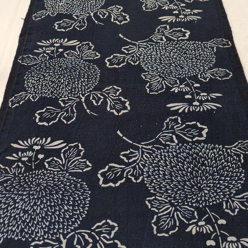 Indigo shibori fabric remnant - indigo,