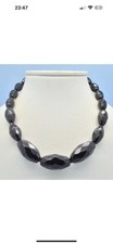 Vintage Necklace Faceted Black