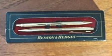 VINTAGE BENSON & HEDGES RETRO PROMOTIONAL BALLPOINT PEN & PENCIL IN BOX 