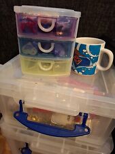 Small 3 drawer storage box with card making/scrapbook elements