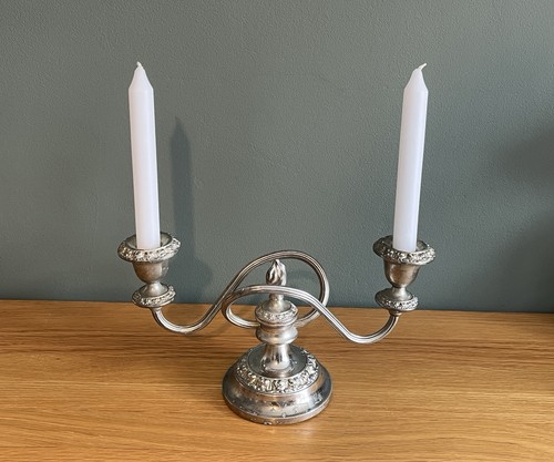 Vintage silver tone double arm - double,