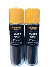 PLASTIC FILLER PRIMER AEROSOL SPRAY 300ML HALFORDS CANS X2