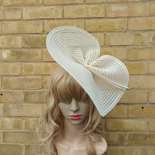 Ivory cream fascinator ostrich - fascinator,
